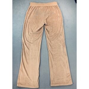 Juicy Couture Sleepwear Tan Velour Crystal Butt Logo Lounge Pants Size Small